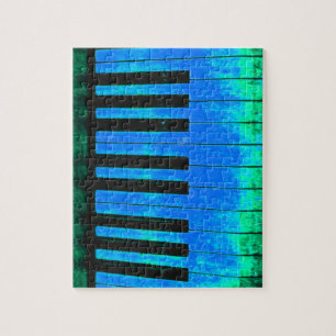 Puzzle Piano Keys Black and Blue Beautiful and ARTISTIC