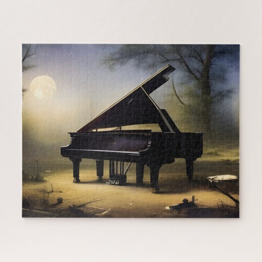 Puzzle Piano Moonlit Forest | ART NUMÉRIQUE (Horizontal)