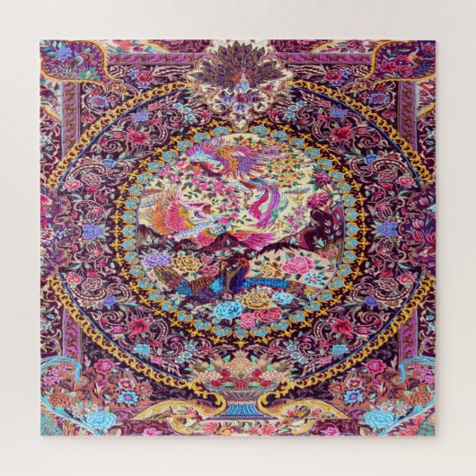 Puzzle Pic de fleurs florales bleu or violet (Vertical)