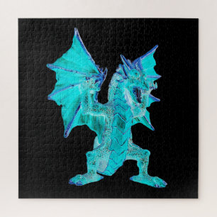 Puzzle Pièce du Royaume Fantastique du Dragon Turquoise C