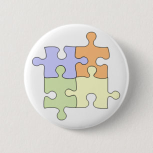 Puzzle Piece Pin Ronde Button 5,7 Cm