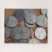 Puzzle - Pièces américaines sur table (Horizontal)