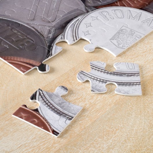 Puzzle Pièces de monnaie roumaines de devise (Côté)