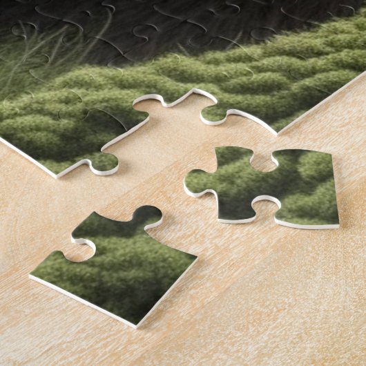 Puzzle Pied d'oeuf ou squatch par un arbre (Côté)
