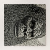 Puzzle Pied noir Abstrait en Ai noir et blanc (Horizontal)
