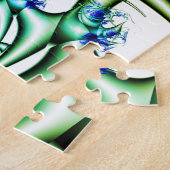 Puzzle Piège | Art fractal bleu et vert (Côté)