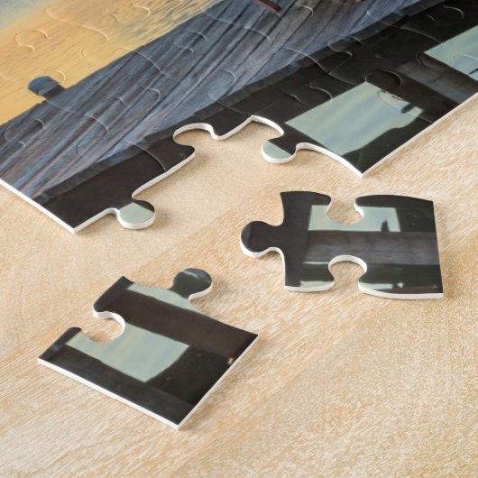 Puzzle Pier surplombe l'océan, Belize (Côté)