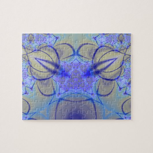 Puzzle Pierre | Art fractal violet et jaune (Horizontal)