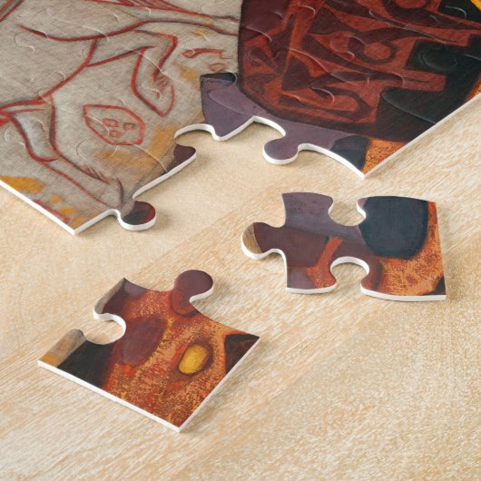 Puzzle Pierre blanche, Signes de Chintamani par Roerich (Côté)