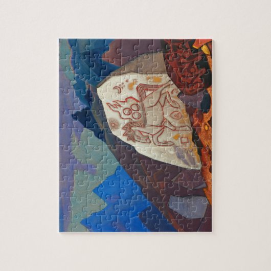 Puzzle Pierre blanche, Signes de Chintamani par Roerich (Vertical)