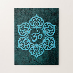 Puzzle Pierre bleue OM floral