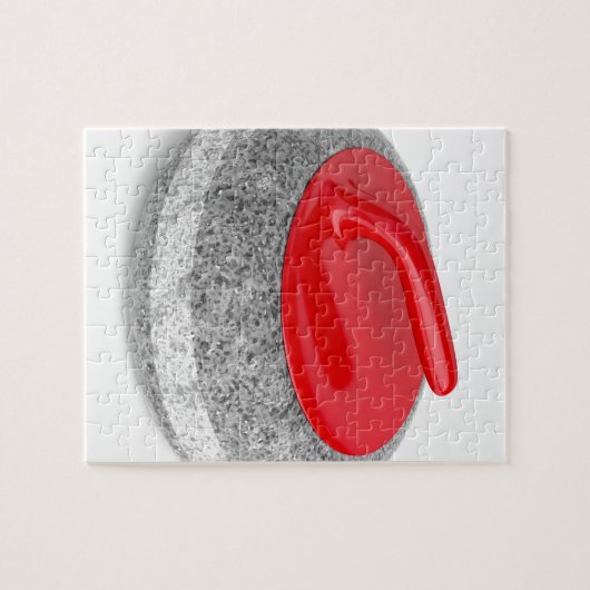 Puzzle Pierre de curling sur blanc (Horizontal)