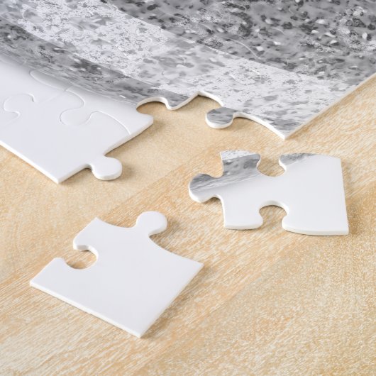 Puzzle Pierre de curling sur blanc (Côté)