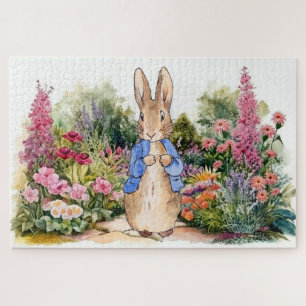 Puzzle Pierre le lapin dans son jardin