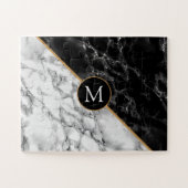 Puzzle Pierre noire et Marbre blanc tendance - Ajouter vo (Horizontal)