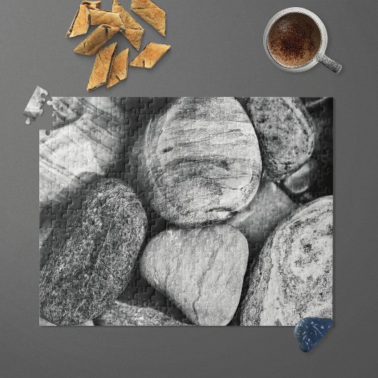 Puzzle Pierres de plage en noir et blanc