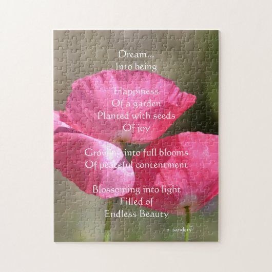 Puzzle Pies roses Dream Poem (Vertical)