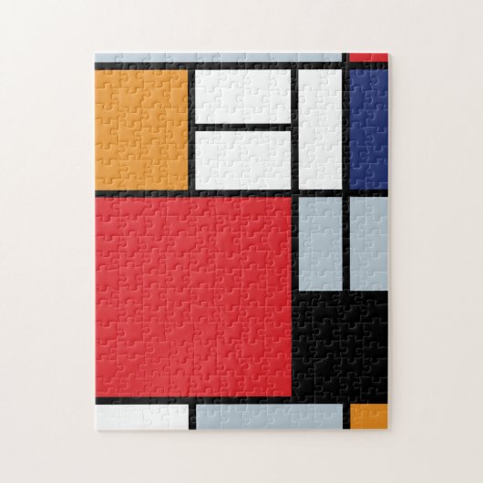 Puzzle Piet Mondrian - Composition avec un grand plan rou (Vertical)