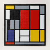 Puzzle Piet Mondrian, grande composition avec plan rouge (Horizontal)