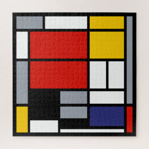Puzzle Piet Mondrian, Large Composition with Red Plane
