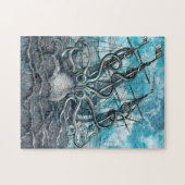 Puzzle Pieuvre géante Mer Bleue Monstre Voilier (Horizontal)