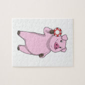 Puzzle Pig au Poker avec des jetons de Poker (Horizontal)