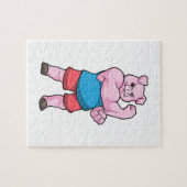Puzzle Pig comme Bodybuilder avec grand bras Supérieur (Horizontal)