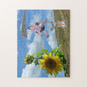 Puzzle - Pig volant et lapin sur Hill (Vertical)