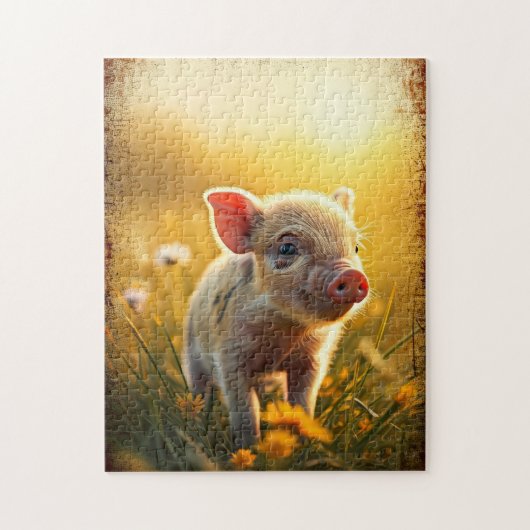 Puzzle Piglet au coucher du soleil (Vertical)