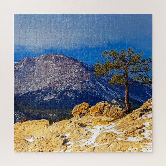 Puzzle Pikes Peak with Tree à Foreground (Vertical)