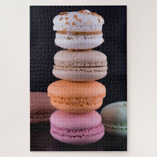 Puzzle Pile coloré de macarons français (Vertical)