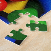 Puzzle Pile colorée de pièces de jeu en bois (Côté)