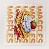 Puzzle Pile de gaufres recouvertes de fraises (Horizontal)