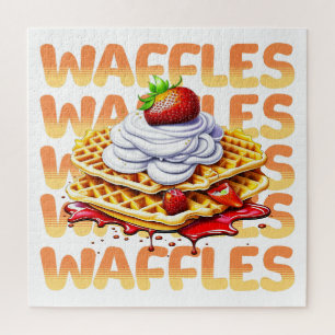 Puzzle Pile de gaufres recouvertes de fraises