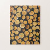 Puzzle Pile fraîche coupée de journaux d'arbre (Vertical)