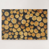 Puzzle Pile fraîche coupée de journaux d'arbre (Horizontal)