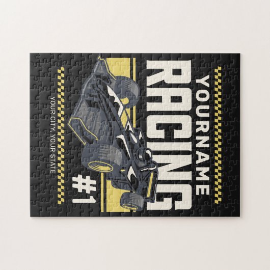 Puzzle Pilote de voiture de course rapide de l'équipe de  (Horizontal)