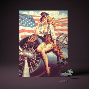 Puzzle Pin-up de l'avion vintage