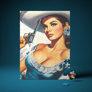 Puzzle Pin-up rétro Far West
