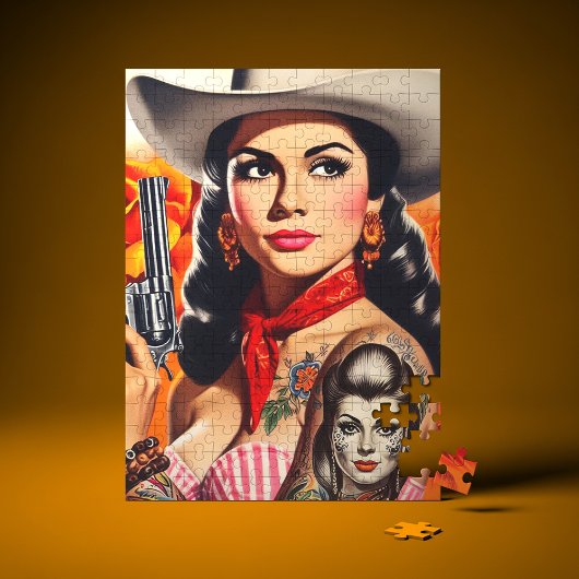 Puzzle Pin-up Western Vintage