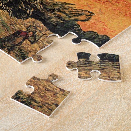 Puzzle Pine Trees Red Sky Setting Soleil par Vincent van  (Côté)