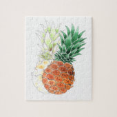 Puzzle Pineapple, watercolor. (Vertical)