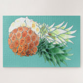 Puzzle Pineapple, watercolor. (Horizontal)