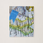 Puzzle Pinglette de carte placée sur Stockholm, Suède sur (Vertical)