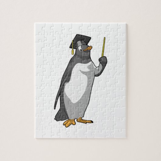 Puzzle Pingouin as Teacher with Pointer (Vertical)