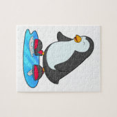 Puzzle Pingouin at Ice skating with Ice skates (Horizontal)