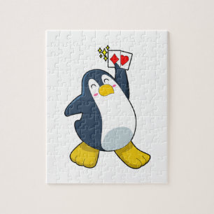 Puzzle Pingouin au Poker avec cartes de Poker