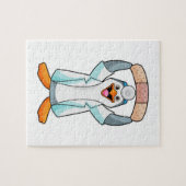 Puzzle Pingouin comme docteur avec plâtre (Horizontal)