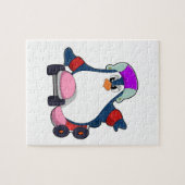Puzzle Pingouin comme Patineur Inline avec Patins Inline (Horizontal)