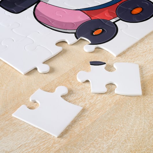 Puzzle Pingouin comme Patineur Inline avec Patins Inline (Côté)